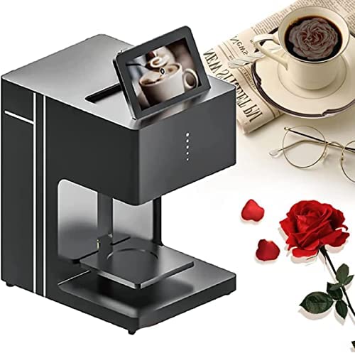 TOTLAC Machine d’impression de café, imprimante 3D Latte Art Digital WiFi Photo Selfie Upload pour DIY Décoration Maker, Gâteaux Desserts Bière Biscuits Pain, Fonctionnement à écran Tactile Complet